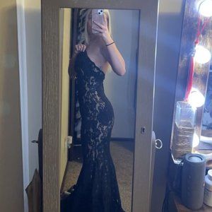 Prom Dress formal strapless gown by Jovani- Black and Nude color